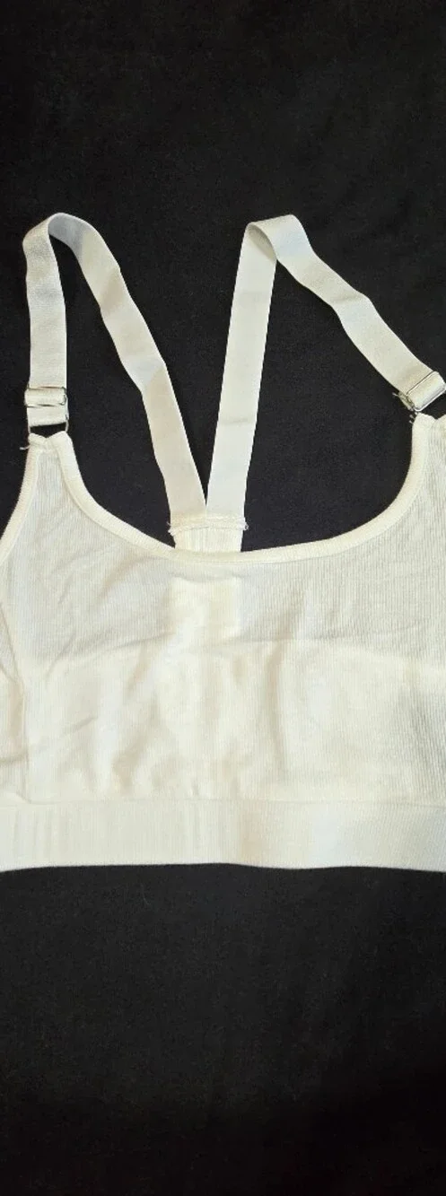 POL White Racerback Sports Bra - Picture 1 of 5